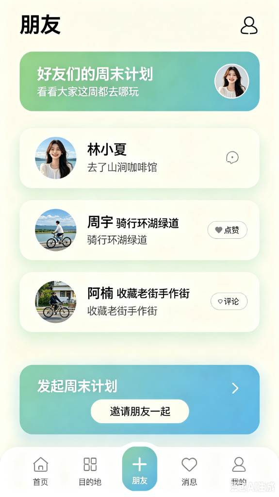 好友动态与周末结伴
